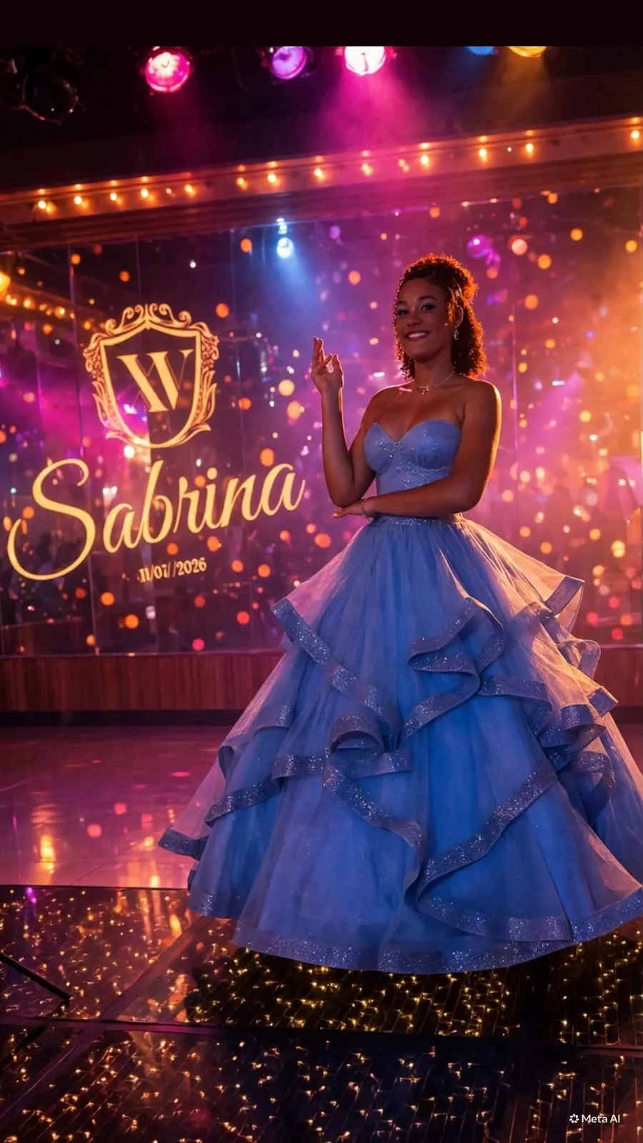 Debutante em uma celebração de 15 anos